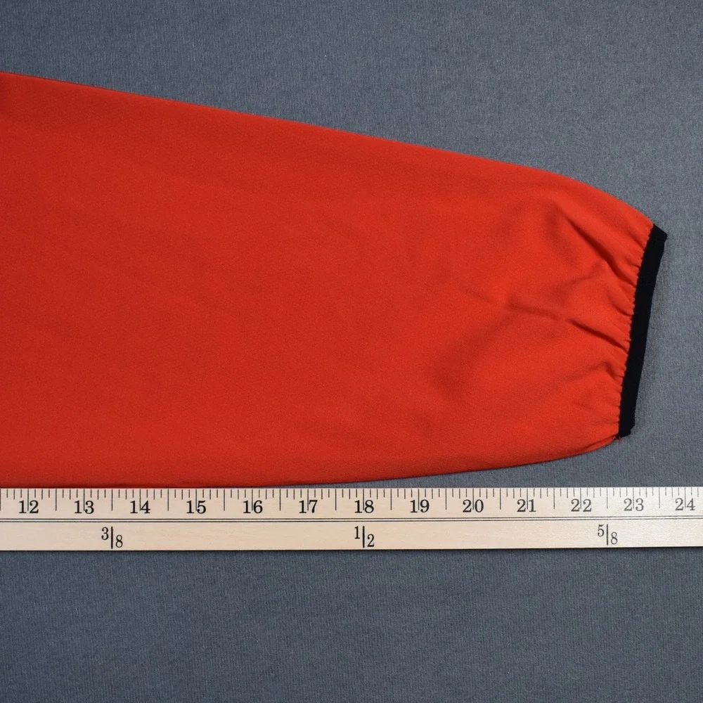 Nike Baseball Pre-Game Long Sleeve Button Snap Large Red Black Training Top - Picture 8 of 8